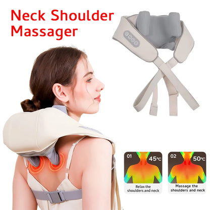 Diawaa Neck And Shoulder Massager Shawl with LED Red Light Kneading Spine Back Muscle for Home Use