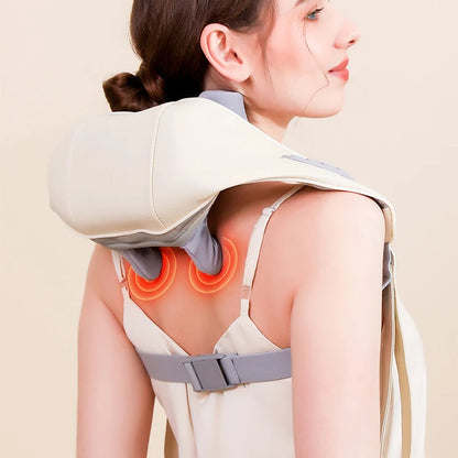 Diawaa Neck And Shoulder Massager Shawl with LED Red Light Kneading Spine Back Muscle for Home Use