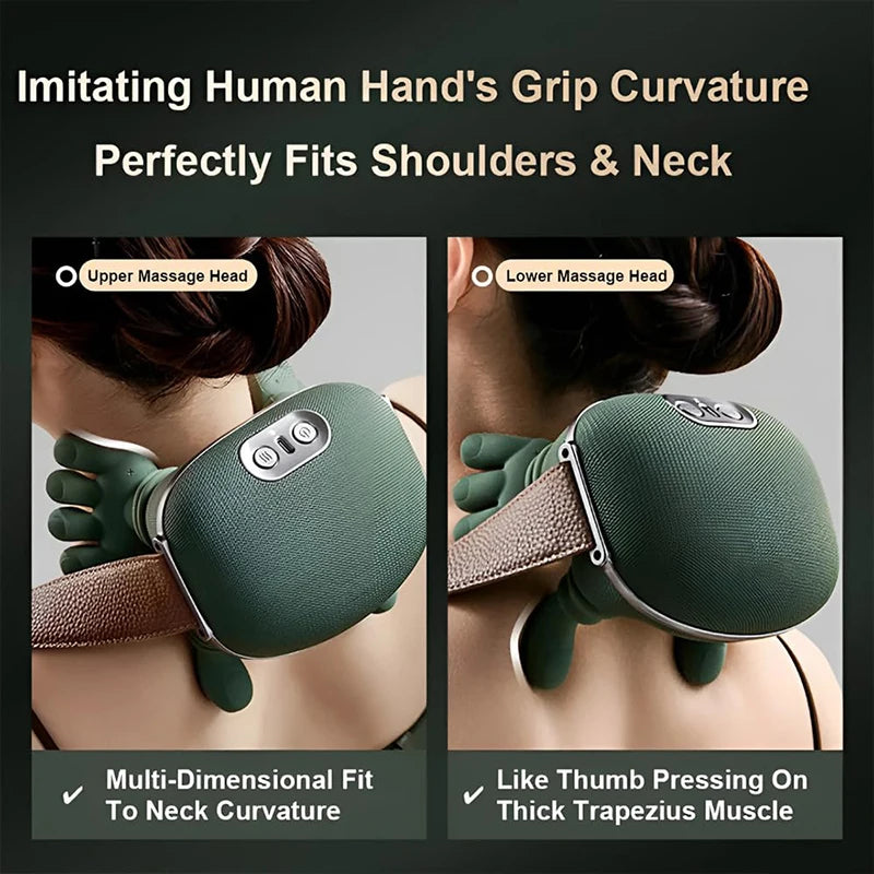 Diawaa Bionic Neck Shoulder Massager N7 Kneading Massager Shawl 3-Level Modes Neck Cervical Waist Leg Body Muscles Massage Pillow